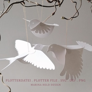 Fichier plotter 3D pendentif oiseau artisanat 3 modèles