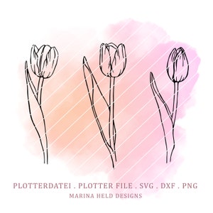 Plotterdatei 3 Tulpen Frühling Ostern