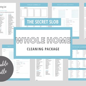 The Secret Slob: Whole House Cleaning Printable Package - Etsy