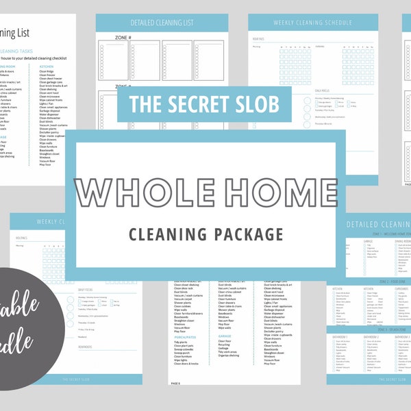 The Secret Slob: Whole House Reinigung druckbares Paket