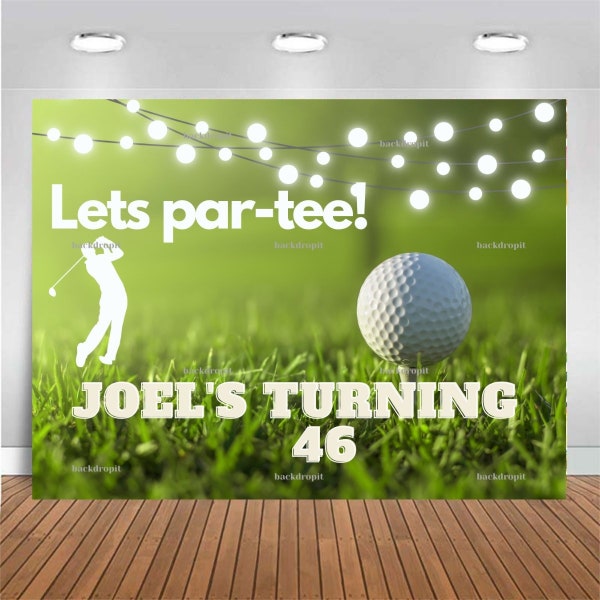 Customized Birthday Backdrop - Golf Par-tee, Personalized Banner, Themed Party Prop for Photography and Photo Booth