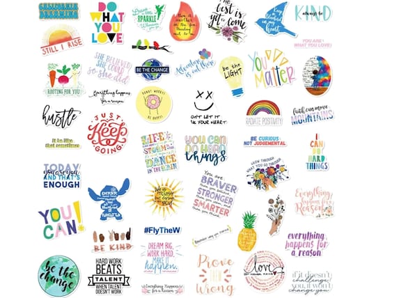 50 PCS Inspirational Stickers for Adults, Motivational Water Bottle  Stickers for Teens Teachers Vinyl Waterproof Stickers for Journaling  Scrapbook Laptop Positive Affirmation Quote Stickers for Kids School  Classroom Supplies