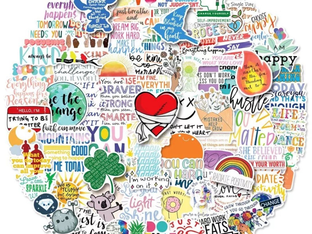 Inspirational Journal Stickers Kids Stickers 25-Pack Waterproof Vinyl ...