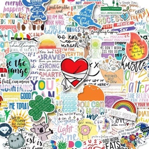 100 pegatinas motivacionales de afirmación positiva, juego de pegatinas de vinilo, lindas pegatinas inspiradoras, hidrofrasco, agenda, computadora portátil