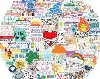 Positive Affirmations Stickers: Inspirational & Motivational Vinyl Decals - 100pcs