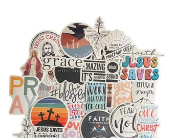 100 Jesus & Bible Verse Stickers | Inspirational Faith Affirmations | Waterproof Vinyl Christian Stickers