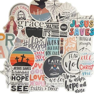 100 stuks Jezus-stickers | Stickerpakket geloof, inspirerende stickers, christelijke geschenken, positieve affirmaties, laptop, flessen water, bagage