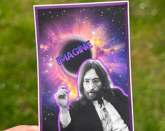 Autocollant en vinyle John Lennon Black Hole Imagine