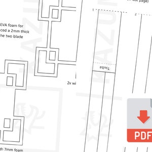 Cosplay Pattern Muichiro Katana // Digital Pattern Download // Blade and Tsuba only