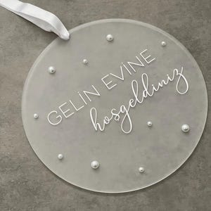Door sign "satin finish" 25 cm - Reception sign for wedding & engagement, Kiz evi naz evi, Gelin evine hosgeldiniz, Söz