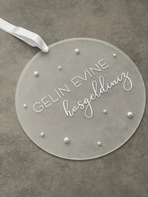 Türschild "satiniert" 25 cm - Empfangstafel für Hochzeit & Verlobung, Kiz evi naz evi, Gelin evine hosgeldiniz, Söz