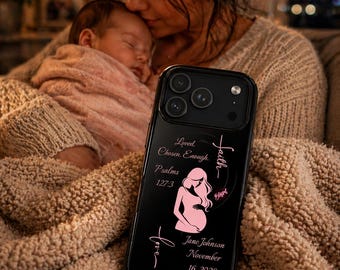 Personalized New Mom Scripture Case | iPhone 17 Series, Loved Chosen Enough (MagSafe)