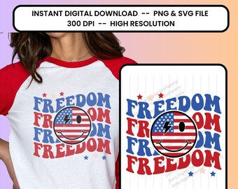 Freedom png | Patriotic png, Retro 4th of july svg, American vibes, independence day, Red White Blue, Fourth of July shirt, Freedom shirt