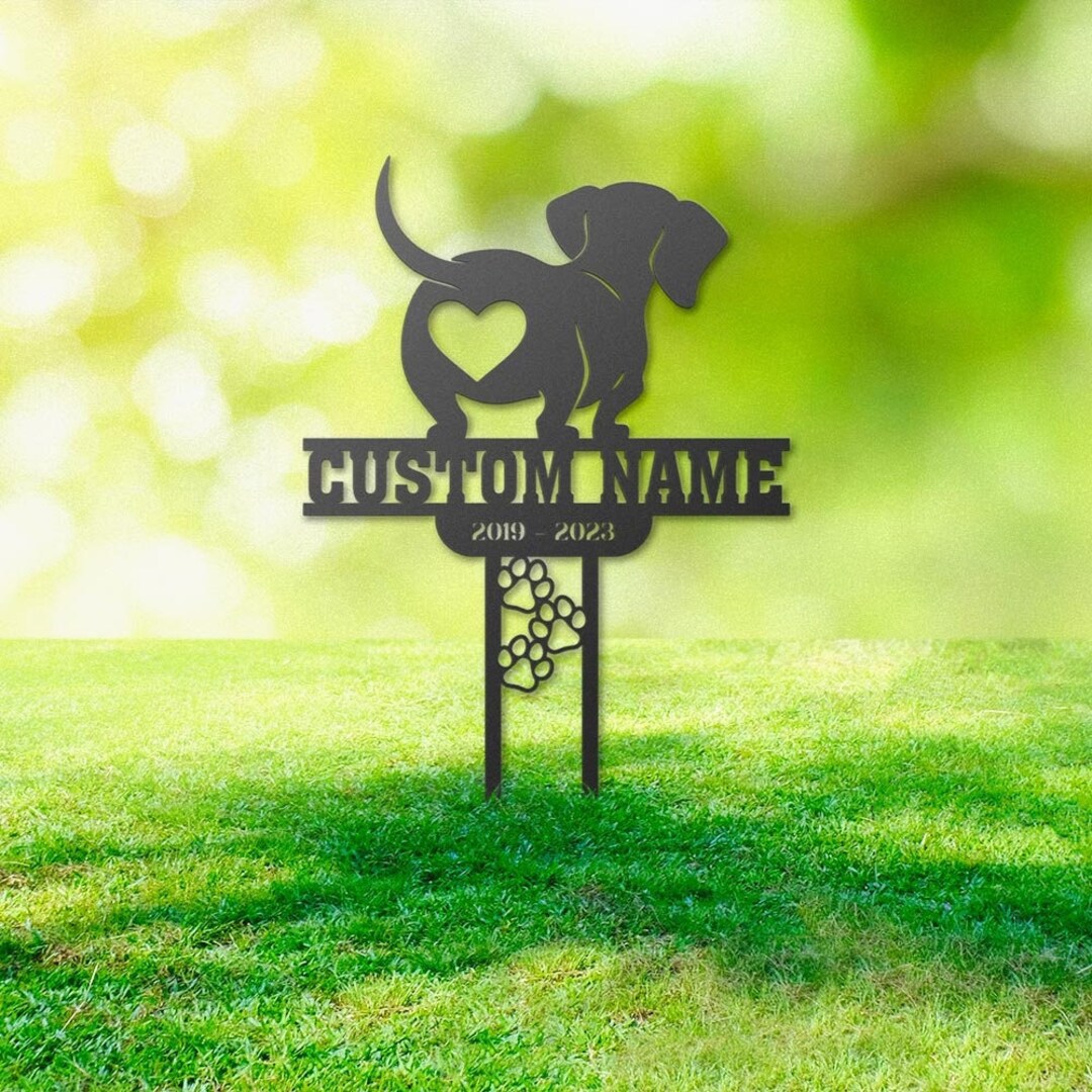Dog Memorial Stake Pet Memorial Cross Dachshund Dog Memorial Etsy