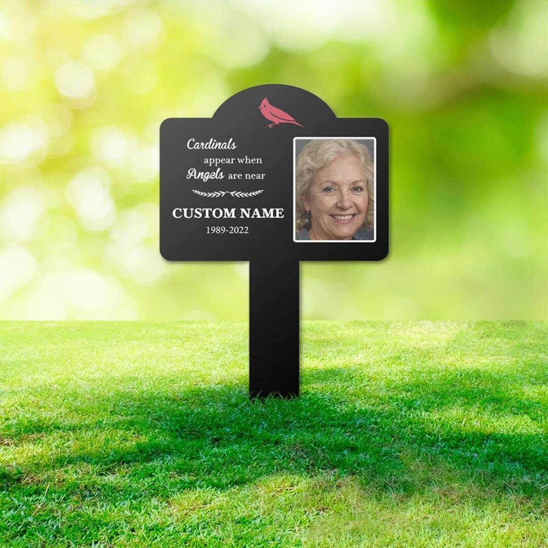 Memorial Grave Maker, Cardinal Appear, Memorial Acrylic Stake, Grave