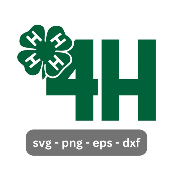 4-H Organization Clover Agriculture, 4, child, leaf, text png, SVG, PNG, EPS, dxf, digital download,