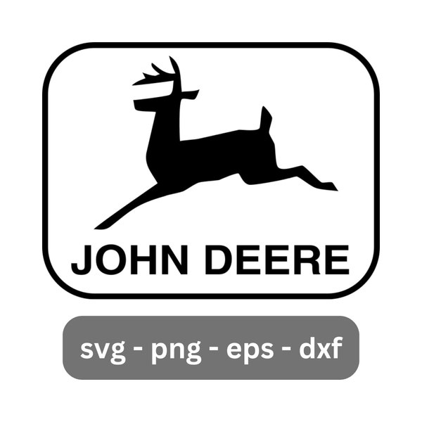 For John Deere, Logo Tractor, white, mammal, logo png, Svg,