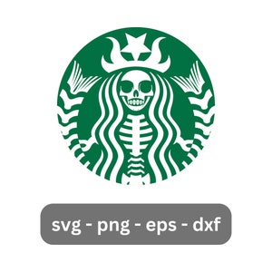 for Starbucks Logo Svg, Starbucks Skeleton Svg, Skeleton Svg, Halloween Svg, Starbucks Svg File, Svg Files for Cricut, Halloween Starbucks image 1