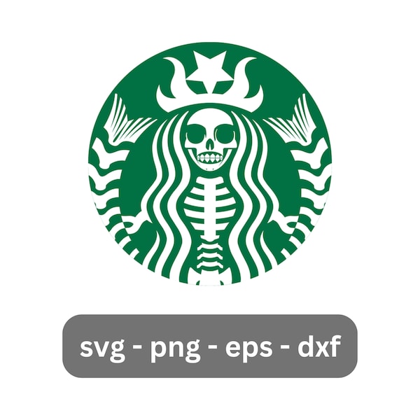 for Starbucks Logo Svg, Starbucks Skeleton Svg, Skeleton Svg, Halloween Svg, Starbucks Svg File, Svg Files for Cricut, Halloween Starbucks