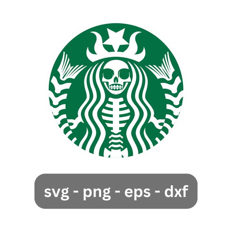 for Starbucks Logo Svg, Starbucks Skeleton Svg, Skeleton Svg, Halloween Svg, Starbucks Svg File, Svg Files for Cricut, Halloween Starbucks image 1