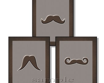 Mustache Art Prints (Physical Printed Artwork)