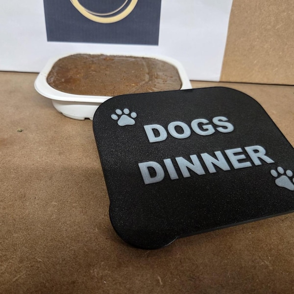 Tapa para bandeja de comida para perros de las marcas Wainwright's, Forthglade, Harringtons y Naturo. Personalizada.