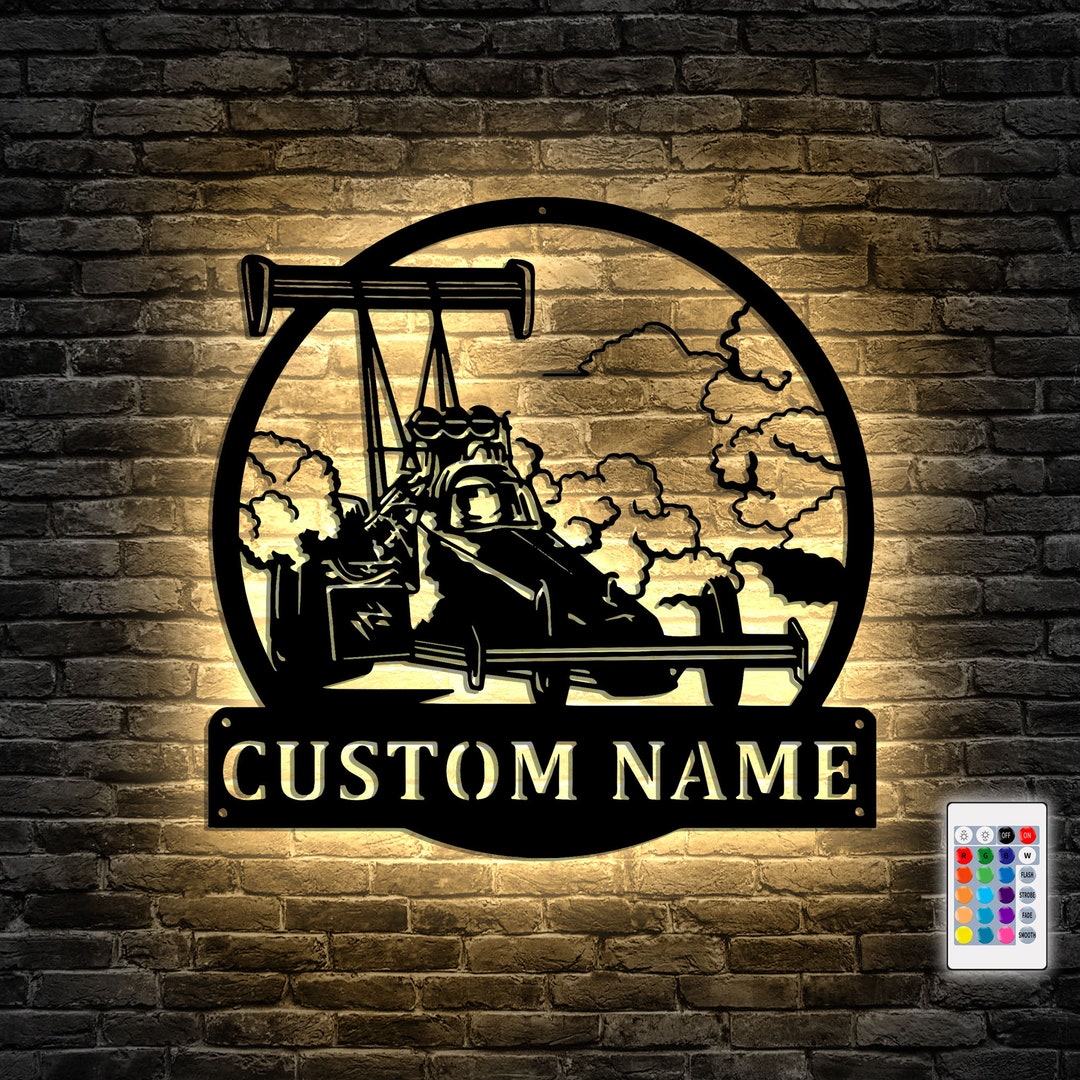 Custom Top Fuel Dragster Metal Sign With LED Light - Etsy