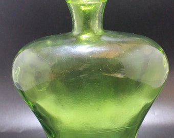 Handmade Large 14 1/2 Spain Recycled Glass Vase Large Green Mottled Art Glass Spain Centerpiece main image 1