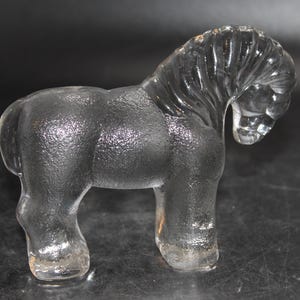 Kosta Boda Clear Glass Horse Paperweight Figurine