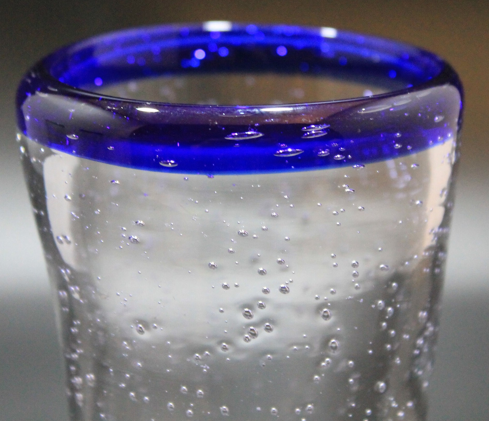 Handblown Bubble Glass Water Goblets Etsy