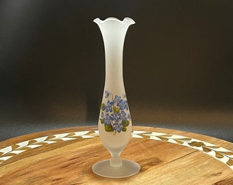 Viking Glass Bud Vase Signed by D. Hague