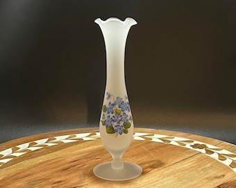Viking Glass Bud Vase Signed by D. Hague