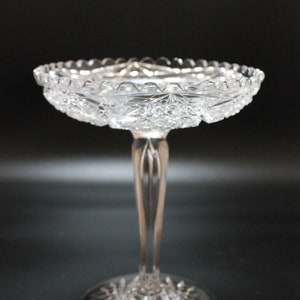 American Brilliance Period Cut Lead Glass Pedestal Compote Dish