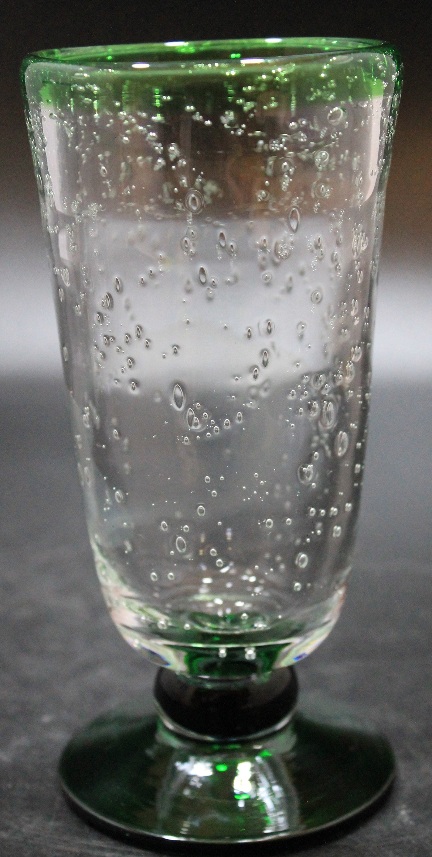 Handblown Bubble Glass Water Goblets Etsy