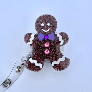 Gingerbread man badge reel