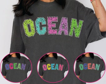 Retro Sommer PNG, Ozean, Ozean Text PNG, Vintage Sommer PNG, Trendy Sommer Design, VSCO PNG, Niedliche Ästhetik, Ästhetischer PNG