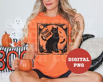 Retro Spooky Season PNG, Spooky Season Png, Halloween Png, Retro Halloween png, Spooky Season Distressed, Spooky png, Retro png Sublimation