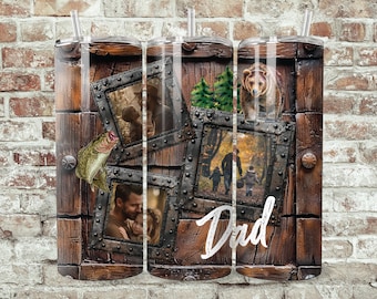 Dad Photo Tumbler PNG File for Sublimation. Dad Photo Tumbler Wrap 20 oz Skinny Tumbler PNG File, Father's Day, Birthday, Dad Gift, digital