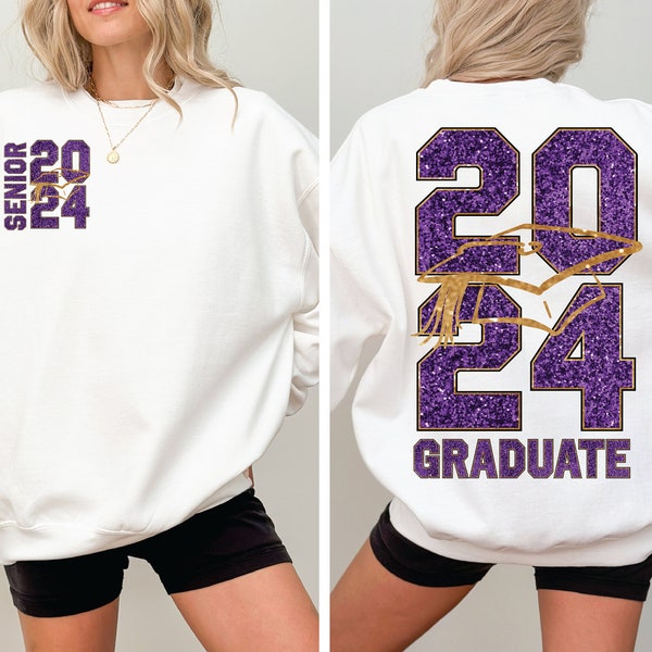 Senior 2024 Png, Graduation Png, Class of 2024 Png, SUBLIMATION png, Clipart, Instant Download, DTF png , Glitter