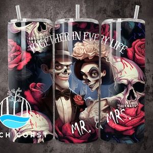 Wedding Tumbler PNG, Halloween Wedding Tumbler PNG, Skeleton Tumbler png, 20 oz tumbler wrap