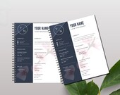 Modern Blue White Resume Layout | Stylish CV Template | Digital File Download | Professional Job Application Tool | Sleek CV Design