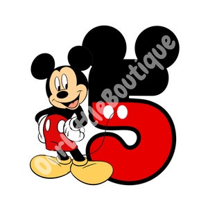 Printable PNG | Mickey Mouse 5th Birthday | Digital Download | Instant Download | Mickey Theme Png