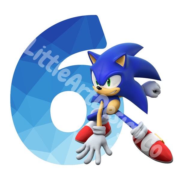 Printable Sonic The Hedgehog 6th Birthday | Cake Topper | Digital Download | Ready to Print and Handcut | Instant Download | Sonic Theme