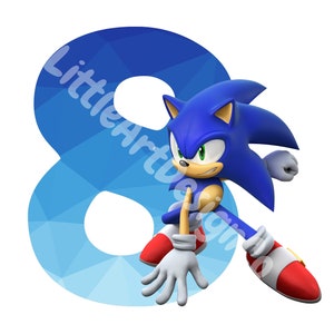 Printable Sonic The Hedgehog 8th Birthday | Cake Topper | Digital Download | Ready to Print and Handcut | Instant Download | Sonic Theme
