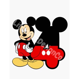 Printable PNG | Mickey Mouse 4th Birthday | Digital Download | Instant Download | Mickey Theme Png