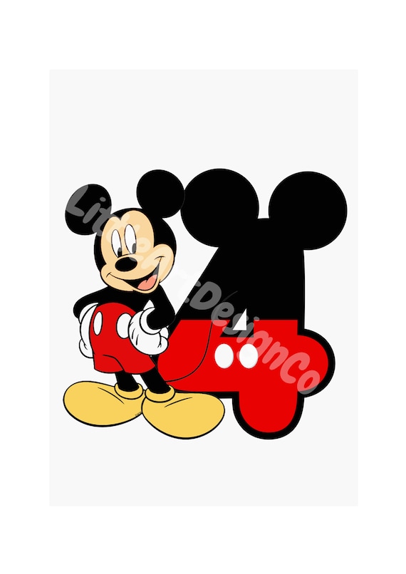 Printable PNG Mickey Mouse 4th Birthday Digital Download - Etsy Israel