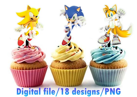 Printable Sonic the Hedgehog 7th Birthday Cake (Instant Download