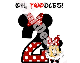 Printable PNG | Oh Twodles | Minnie Mouse | Digital Download | Instant Download | Minnie Theme Png