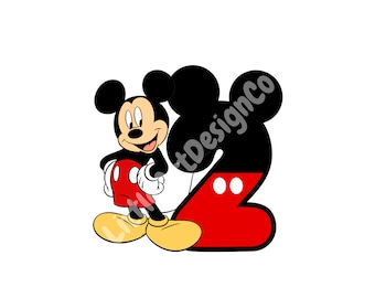 Printable PNG | Mickey Mouse 2nd Birthday | Digital Download | Instant Download | Mickey Theme Png