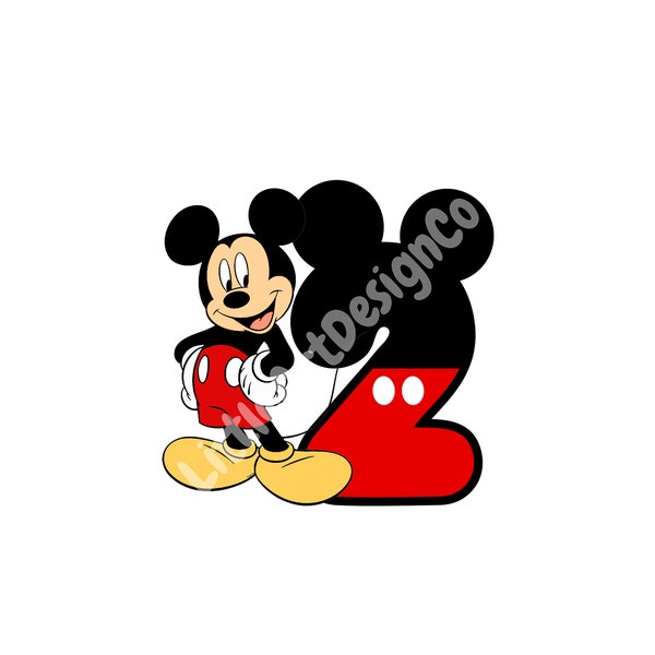 Printable PNG | Mickey Mouse 2nd Birthday | Digital Download | Instant Download | Mickey Theme Png